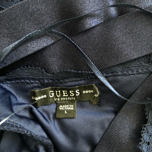 Guess Sleeveless Navy Lace Mini Dress - Picture 6 of 7